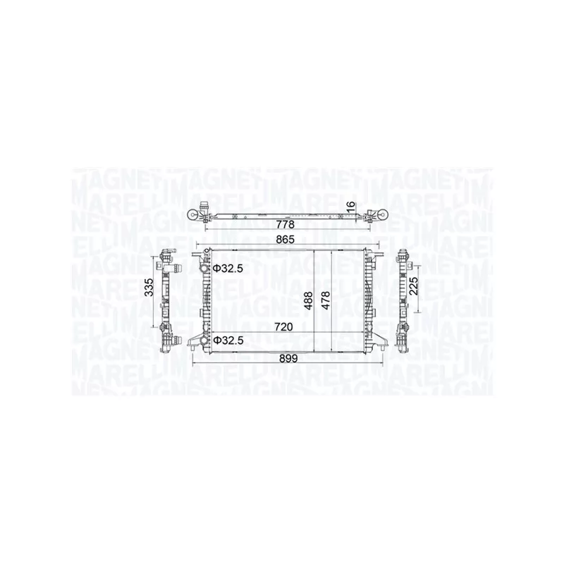 Radiateur, refroidissement du moteur MAGNETI MARELLI 350213201900