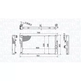Radiateur, refroidissement du moteur MAGNETI MARELLI 350213202400
