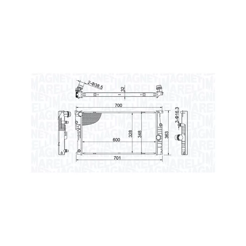 Radiateur, refroidissement du moteur MAGNETI MARELLI 350213202400