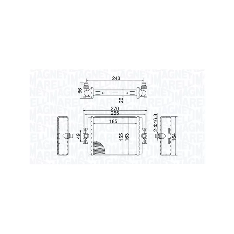 Radiateur, refroidissement du moteur MAGNETI MARELLI 350213202500