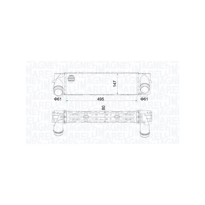 Intercooler, échangeur MAGNETI MARELLI 351319205610