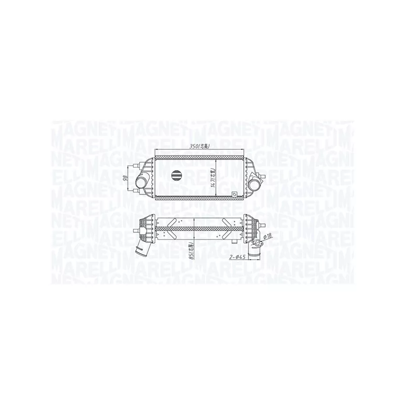 Intercooler, échangeur MAGNETI MARELLI 351319205720