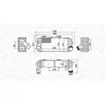 Intercooler, échangeur MAGNETI MARELLI 351319205760