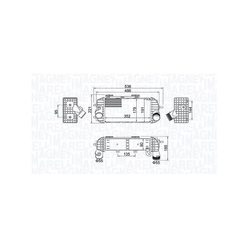 Intercooler, échangeur MAGNETI MARELLI 351319205760