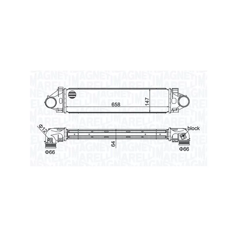Intercooler, échangeur MAGNETI MARELLI 351319205940