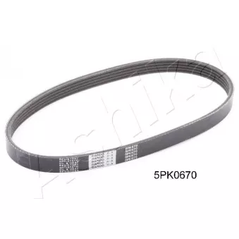 Courroie trapézoïdale à nervures ASHIKA 112-5PK670