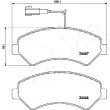 Jeu de 4 plaquettes de frein avant ASHIKA 50-00-0625 - Visuel 2