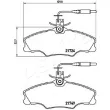 Jeu de 4 plaquettes de frein avant ASHIKA 50-00-0650 - Visuel 2