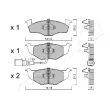 Jeu de 4 plaquettes de frein avant ASHIKA 50-00-0955 - Visuel 2
