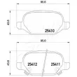 Jeu de 4 plaquettes de frein arrière ASHIKA 51-00-0214 - Visuel 2