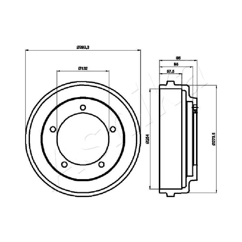 Tambour de frein ASHIKA 56-00-0316