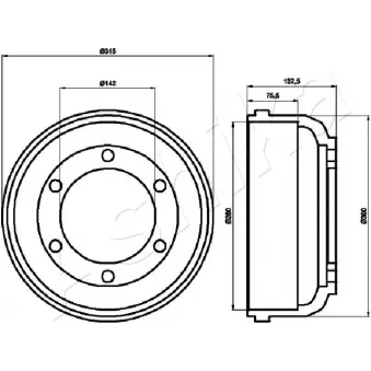 Tambour de frein ASHIKA 56-00-0317