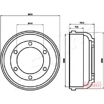 Tambour de frein ASHIKA 56-00-0317C