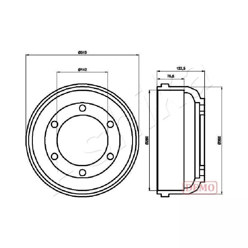 Tambour de frein ASHIKA 56-00-0317C