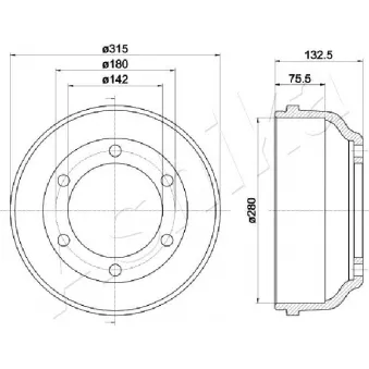 Tambour de frein ASHIKA 56-00-0318