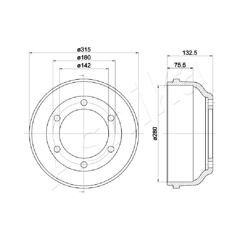 Tambour de frein ASHIKA 56-00-0318