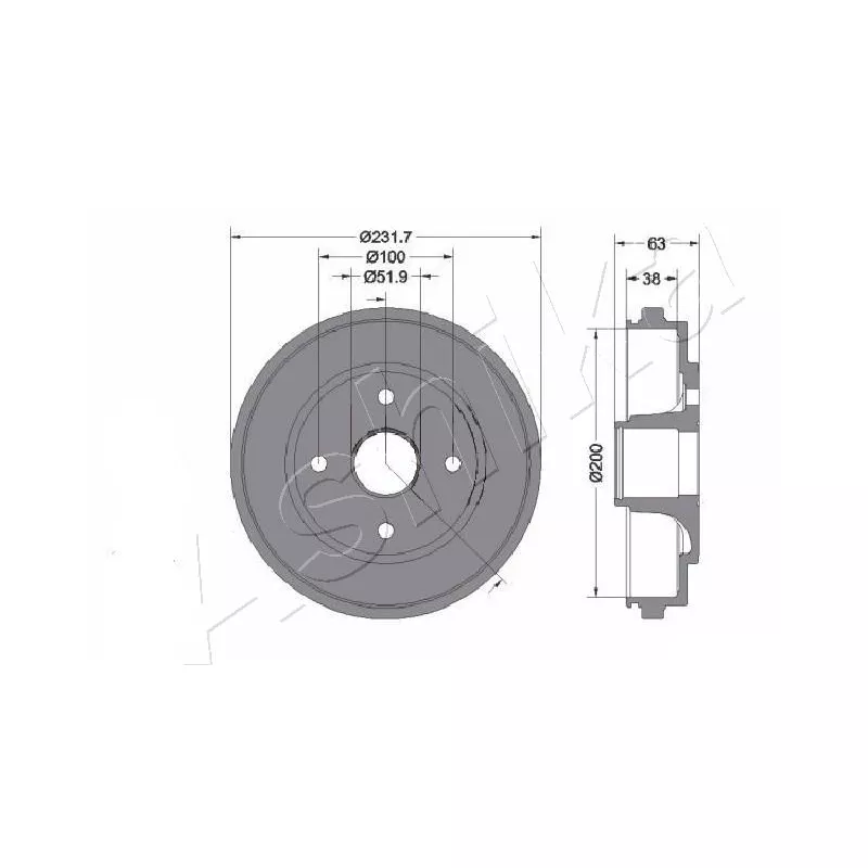 Tambour de frein ASHIKA 56-00-0401C
