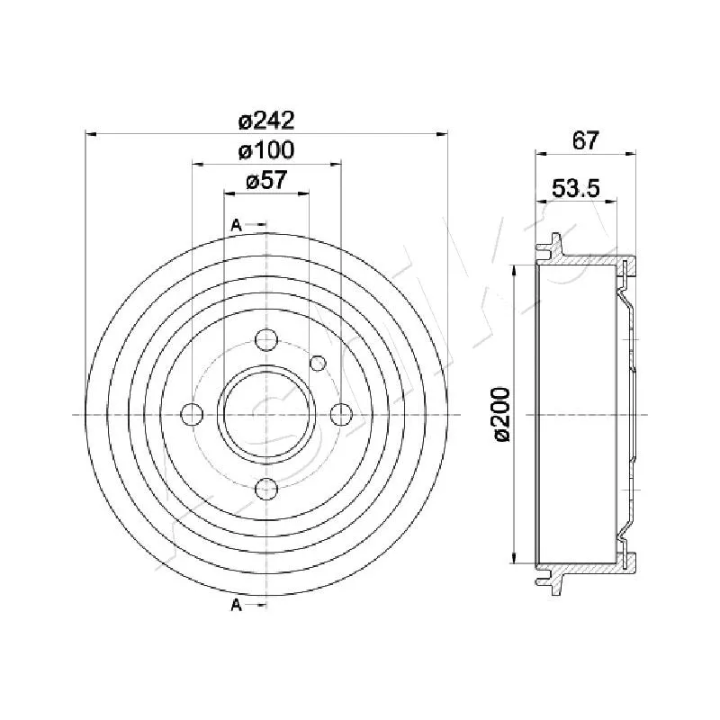 Tambour de frein ASHIKA 56-00-0402