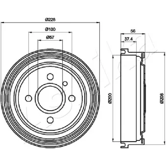Tambour de frein ASHIKA 56-00-0403