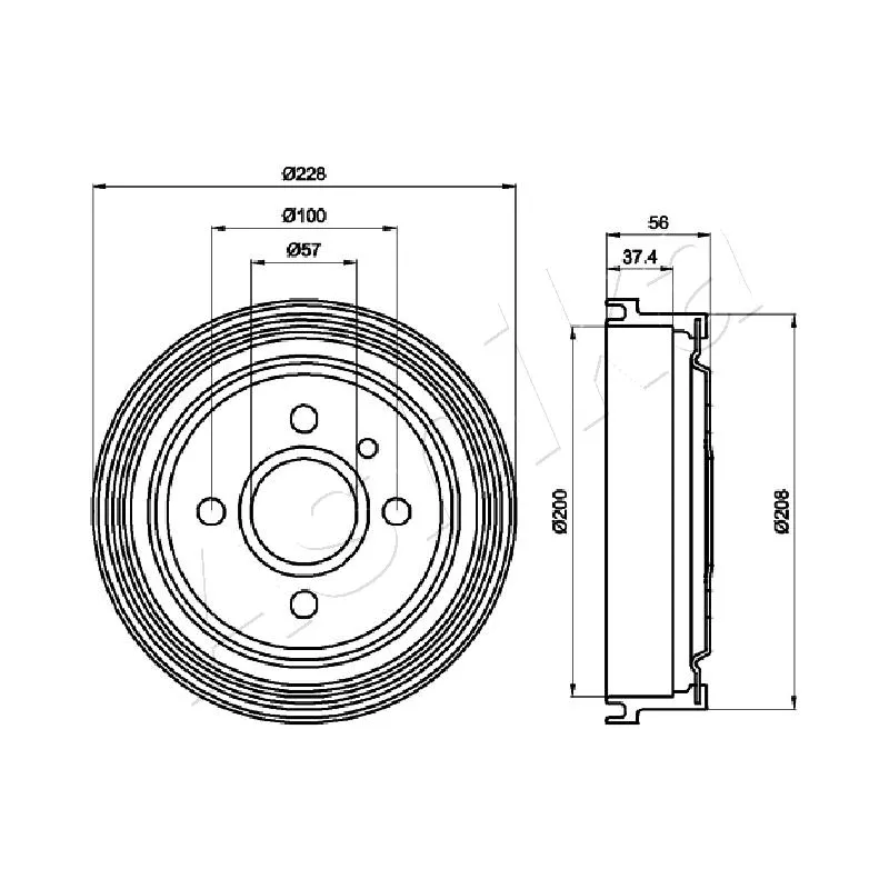 Tambour de frein ASHIKA 56-00-0403
