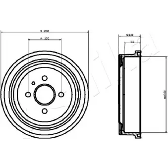 Tambour de frein ASHIKA 56-00-0404