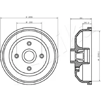 Tambour de frein ASHIKA 56-00-0406