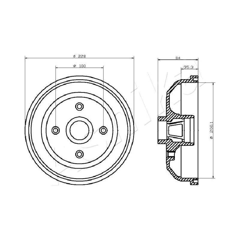 Tambour de frein ASHIKA 56-00-0406