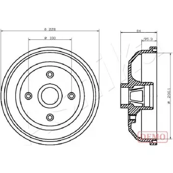 Tambour de frein ASHIKA 56-00-0406C