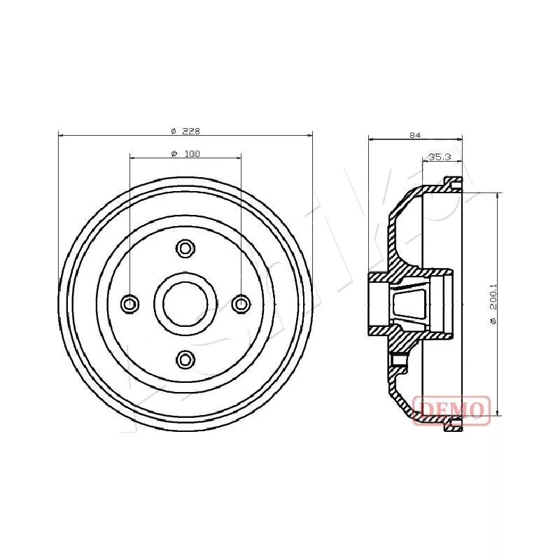 Tambour de frein ASHIKA 56-00-0406C