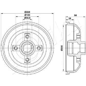 Tambour de frein ASHIKA 56-00-0407