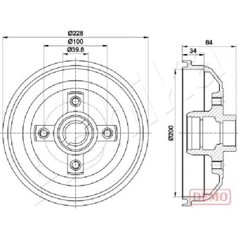 Tambour de frein ASHIKA 56-00-0407C