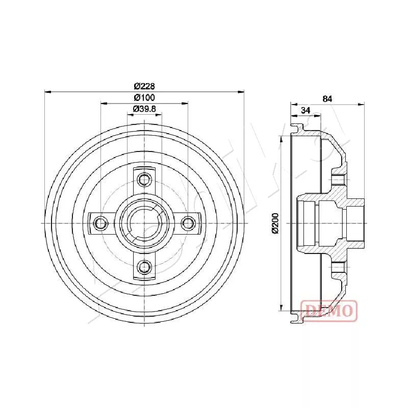 Tambour de frein ASHIKA 56-00-0407C