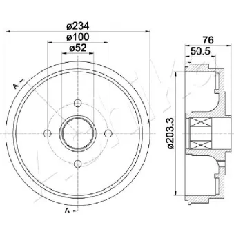Tambour de frein ASHIKA 56-00-0409