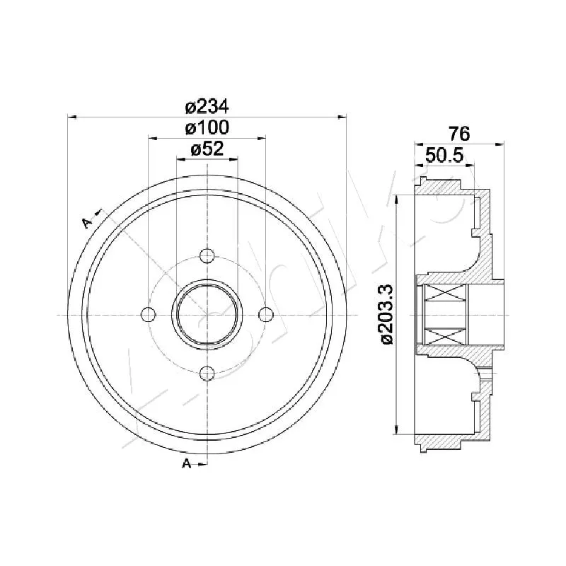 Tambour de frein ASHIKA 56-00-0409