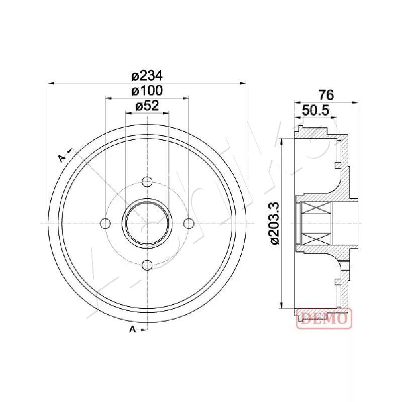 Tambour de frein ASHIKA 56-00-0409C