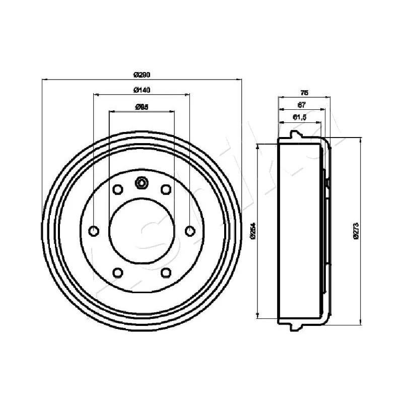 Tambour de frein ASHIKA 56-00-0410