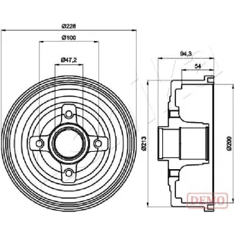 Tambour de frein ASHIKA 56-00-0412C