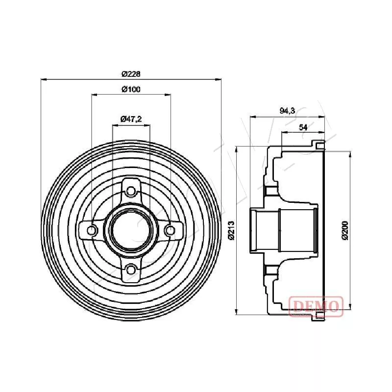 Tambour de frein ASHIKA 56-00-0412C