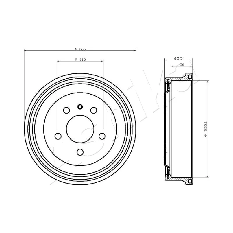 Tambour de frein ASHIKA 56-00-0413