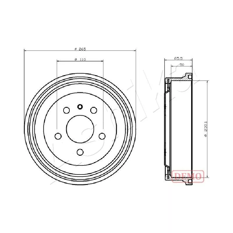 Tambour de frein ASHIKA 56-00-0413C