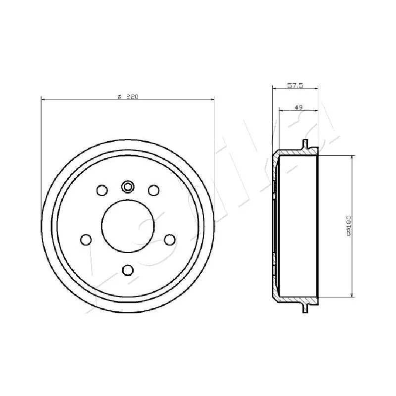 Tambour de frein ASHIKA 56-00-0500