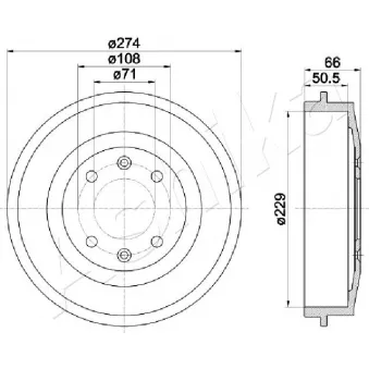 Tambour de frein ASHIKA 56-00-0600