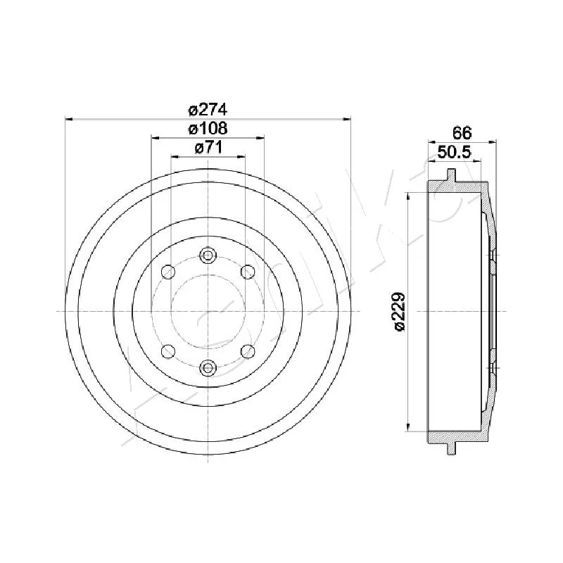 Tambour de frein ASHIKA 56-00-0600