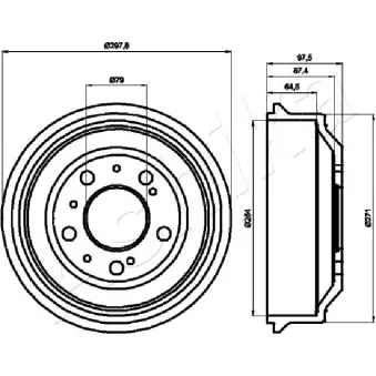 Tambour de frein ASHIKA 56-00-0605