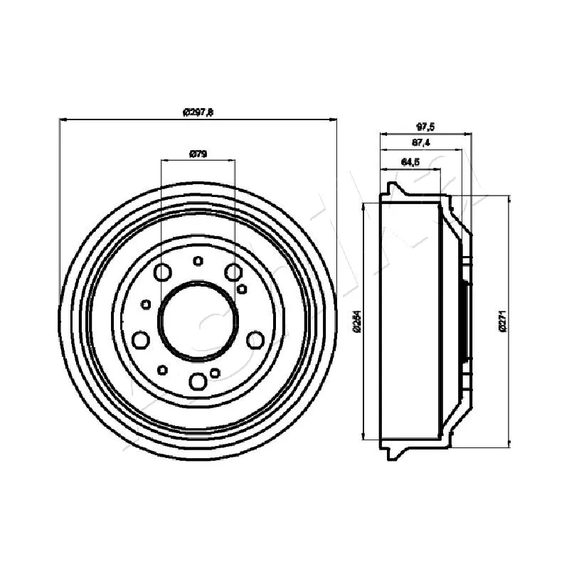Tambour de frein ASHIKA 56-00-0605