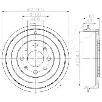 Tambour de frein ASHIKA 56-00-0606