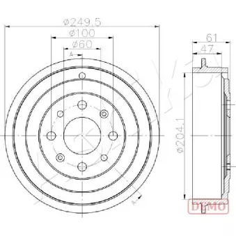 Tambour de frein ASHIKA 56-00-0606C