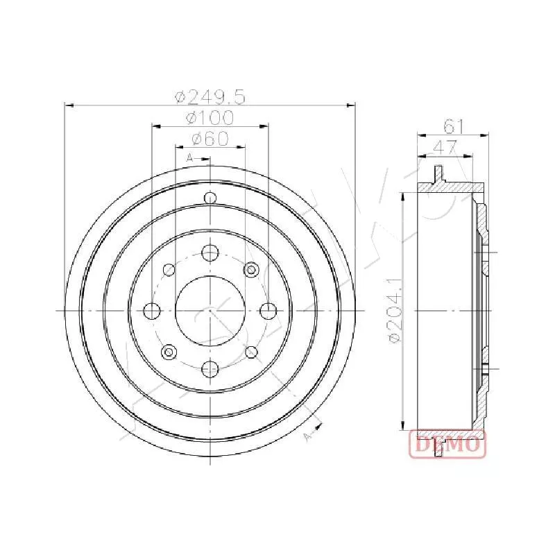 Tambour de frein ASHIKA 56-00-0606C