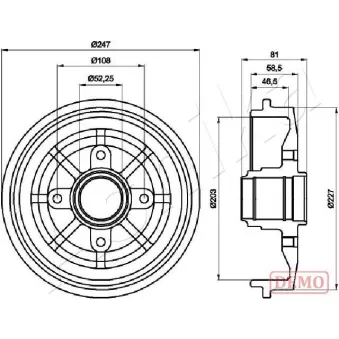 Tambour de frein ASHIKA 56-00-0609C