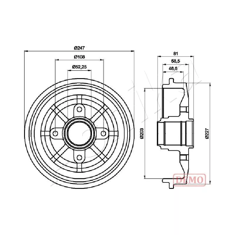 Tambour de frein ASHIKA 56-00-0609C